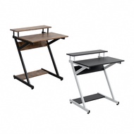 [特價]【IDEA】鐵木Z型加高仿木雙層電腦桌/辦公桌(70CM書桌)亂木紋