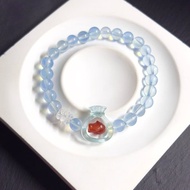 金魚缽海藍寶月亮石手串