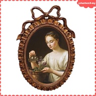 [SzluzhenbcMY] European Style Resin Oval Photo Display Frame, Wall Mounting for 12x18cm Photo