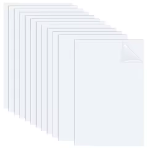 12 Sheets White ABS Plastic Sheet 5.9x3.9 Inch ABS Plastic Panel 0.5mm Thick Hard Plastic Sheet Poly
