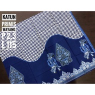 Kain Batik SOLO (Cabut Alusan) motif gunungan wayang catur warna biru BCA