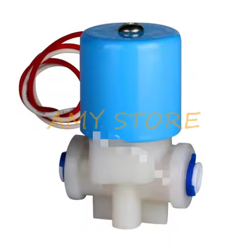 1/4"OD Tube Plastic Solenoid Valve Normally Closed DC 6V 12V 24V AC 24V 110V 220V Mini Valve for RO 
