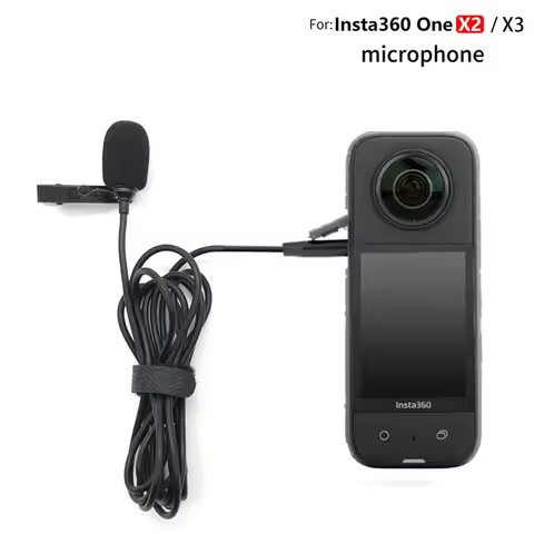 Insta360 X4 X3 One X2 Type-C Lavalier Microphone For Insta 360 X2 X3 Camera Accessories Hi-fi Sound 