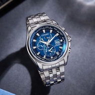 CITIZEN 星辰 Eco-Drive 光動能 電波時間 AT9120-89L 萬年曆 26 World Time 兩地時間 藍寶石玻璃錶面 藍色面 Japan Movement AT912089L