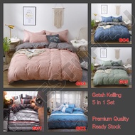 5 IN 1 SET QUEEN FITTED BEDSHEET SET PREMIUM HOTEL GRADE CADAR SET