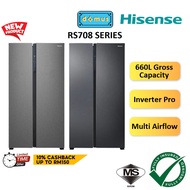 FREE SHIP Hisense Side By Side Refrigerator Inverter Fridge 660L Peti Sejuk Peti AisSide By Side 冰箱 