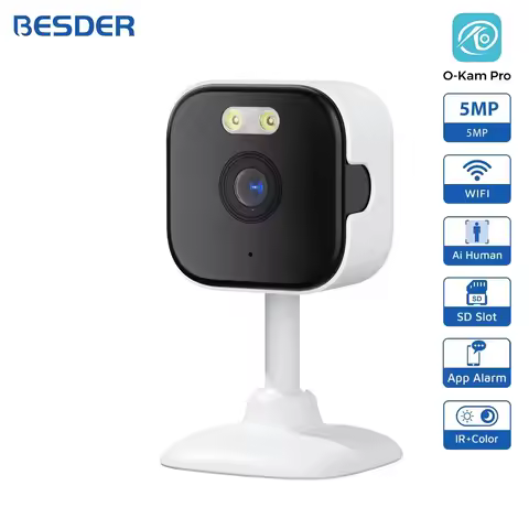 BESDER 5MP Mini Cube Camera Wifi Indoor Two Way Audio Human Detection Home 3MP CCTV Security IP Came