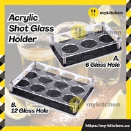 [MY KITCHEN] Shot Glass Holder Whiskey Vodka Rum Cocktail Tequila Shooter Rack Glass Cup Shooter Tra