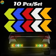 10Pcs Car Arrow Shaped Reflective Tape Safety Night Warning Reflective Adhesive Tape Sticker Motorcycle Auto Styling Accessories