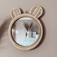Teddy bear rattan mirror Cermin Panjang Cermin Dinding Cermin Hiasan