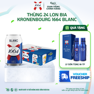 [ Tặng Bình 1664 ] 1664 Blanc - Bia Pháp Kronenbourg - Nồng độ cồn 5% - Thùng 24 lon 330ml Premium B