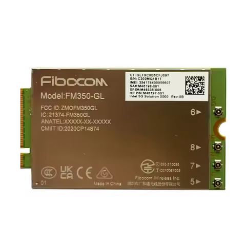 Fibocom FM350-GL Intel 5G Solution 5000 M.2 Module for HP-X360 7940hs 830 G8 840 850 G7 Comptuter Ad