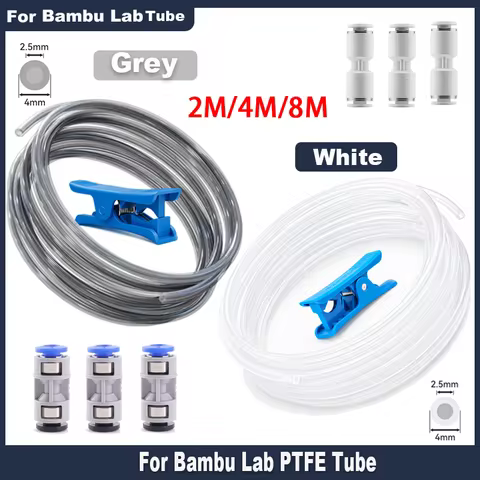 PTFE Tube for Bambu Lab X1/X1C/P1P/P1S/A1/A1 mini/AMS/AMS Prusa MMU3, Creality K1 Max/Ender 3 V3 , 2