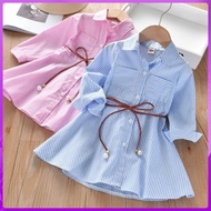 baju budak perempuan Ready Stock GIRLS' DRESS 1-12 YEARS MORRI DRES FREE BELT CHILDREN'S DREES KOREA