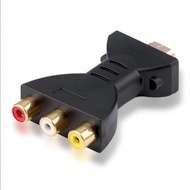 อะแดปเตอร์ตัวแปลง 3RCA HD To AV, สายแปลงสัญญาณวิดีโอและเสียง To AV สีแดง valดำ เหลือง