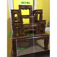 Teak Altar Table Village No. 7 Width 5 Carved Pattern