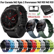 1 Epix 2 Watch Strap For Garmin S62 Forerunner 965 955 935 945 7X 7 Silicone Watchband Quick Release