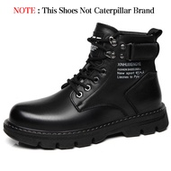 Caterpillar Shoes For Men Genuine Leather Boots High-Top Tooling Boots Safety Shoes For Men anti-sma