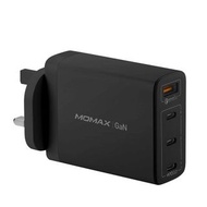 【免運/自取】Momax OnePlug GaN 100W 四輸出快速充電器 MomaxOne Plug GaN 100W Quad Output Fast Charger 黑色 摩米士 香港行貨