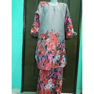 Preloved BAJU KURUNG COTTON LIGHT GREY KELABU