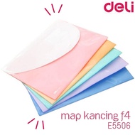 DELI E5506 Button Folder | Size F4 | Pastel Collection