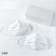 C CSD Zhongwei Medical Color Mask-SIMPLY WHITE All 30pcs Medical Mask Surgical Mask