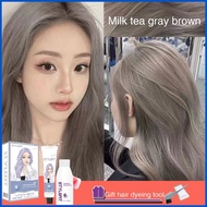 ∨ ❀ ∜ 【Free gift】INS No Bleach Hazelnut Ash Brown Hair Color Without Bleaching Hair Color Dye Cream