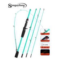 1.8m/1.98m/2.1m 4-Section Telescopic Fishing Rod, Ultra-Light Carbon Fiber Material, 4-10 Lbs, ABS R