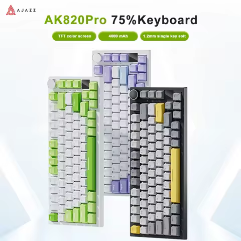 Ajazz AK820 /AK820PRO Gaming Mechanical Keyboard 82 Keys Wired Bluetooth 2.4GHz Wireless Gamer Keybo