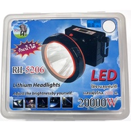 ซื้อ 1 แถม 1 ฟรี ไฟฉายตราช้าง LED 20000W RH5206 ไฟฉาย ไฟฉายคาดหัว แบตเตอรี่ลิเธียม ส่องไกล 2000 เมตร