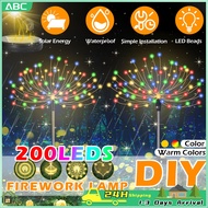 200/150/90 Solar LED Outdoor Firework Flower Light Waterproof String Fairy Light Lampu Garden Home E