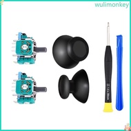 WU 6-in-1 3D Analog Joystick Thumb Stick Sensor Module with Rocker Cap Repair Tools Kit for P5 Game 