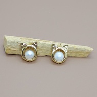 日本淡水珍珠小貓咪吊飾