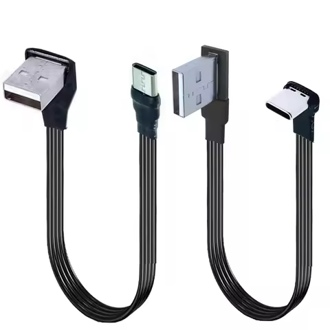 1M 2M 3M 5CM USB-C Type C Male UP Down Angled 90 Degree to USB 2.0 Male Data Cable USB Type-c Flat C