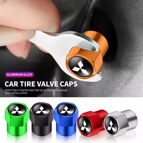 4pcs 3D Metal Car Wheel Tire Valve Caps Stem Caps Badge For Mitsubishi Ralliart Lancer EX Outlander 