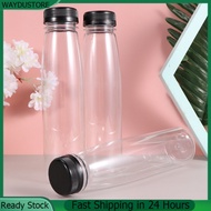 WAYDUSTORE 10PCS 330ml Empty Storage Containers Clear PET Bottles Plastic Beverage Drink Jar with Lids (Black Caps)