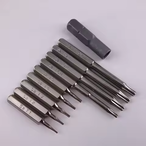 Screwdriver 3/25"(4mm)Bits Torx T1 T2 T3 T4 T5 T6H T8H T9H T10H & magnetic Adaptor