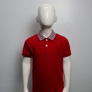 COLLEZIONE C2 23BT1K032 RED Pique Polo Shirt Wear Kid Key logo Filipino Made.