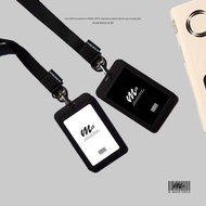 CARD FRAME + STRAP 90 cm. กรอบบัตรพลาสติกที่ใส่บัตร + สายคล้องคอ 90 cm. สามารถใส่บัตรได้ 2 ใบ (m.ma)