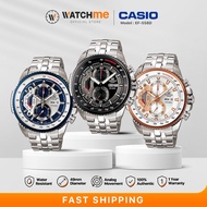 CASIO EDIFICE EF-558D Fashion Analog Men Watch Waterproof Tachymeter Stainless Steel Chronograph Stopwatch Jam Lelaki