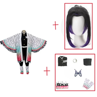 ชุดคอสเพลย์ชุดคอสเพลย์ผู้หญิงอนิเมะ kochou Shinobu ชุดคอสเพลย์ปิศาจชุดปาร์ตี้ฮาโลวีน