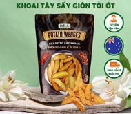 Khoai Tây Sấy Giòn Ít Béo Vị Tỏi Ớt 100g DJ&A - Thích hợp ăn chay - Garlic & Chilli Potato Wedges -