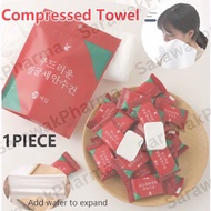[1 Pcs] Compressed Disposable Face n Hand Towel Travel Towel One Time Use 20x22cm