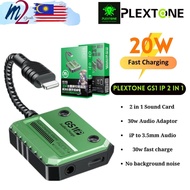 Plextone GS1 iP 2in1 Audio 3.5mm+30W  Fast Charge Adapter,GS1 Mark II Type-C to 3.5mm+27W Fast Charg
