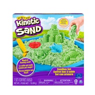Kinetic Sand Sandbox Set - Green Magical Flowing Sand, Toys for Kids Ages 3+