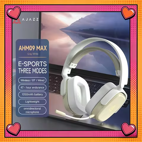 AJAZZ AHM09 MAX Over-ear Headphones – Wireless Headphones For Gaming The Office And Leisure – Wirele