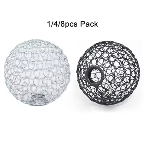 Farmhouse 2cm Opening G9 Metal Wire Cage Lamp Shade Replacement, Black Silver Globe Mesh G9 Bulb Cov