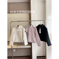 Autumn alo Large Pocket Hooded Ladies Soft Shell Jacket Windproof Splashproof Warm Jacket Jacket