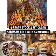 🔥CLEAR STOCK🔥SET CADAR CORAK HARIMAU 6IN1 WITH COMFORTER