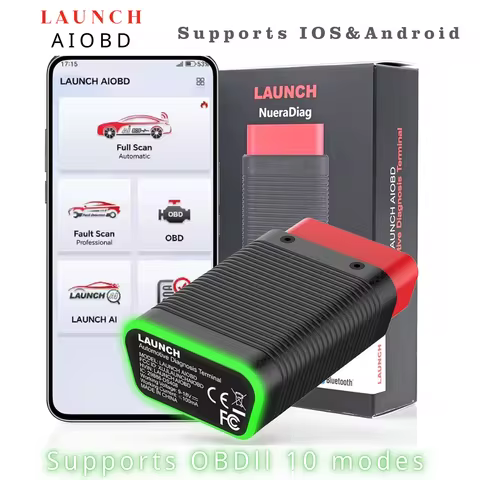 2026 LAUNCH X431 AIOBD Bluetooth OBD2 Scanner - Full System Diagnostics, AI Explains Faults Simply, 